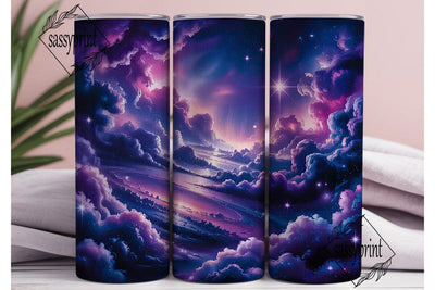 Purple Pink Galaxy Tumbler Wrap PNG Sublimation sassyprint 