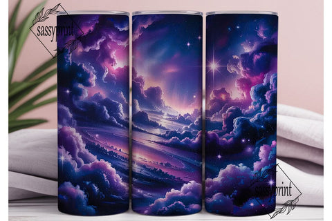 Purple Pink Galaxy Tumbler Wrap PNG Sublimation sassyprint 