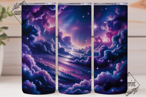 Purple Pink Galaxy Tumbler Wrap PNG Sublimation sassyprint 
