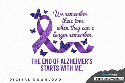 Purple ribbon alzheimer's awareness sublimation png design Sublimation Regulrcrative 