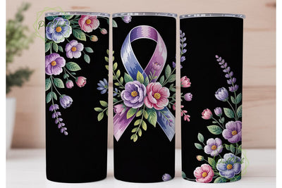 Purple Ribbon Awareness 20oz Tumbler Sublimation PixelChick 