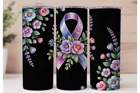 Purple Ribbon Awareness 20oz Tumbler Sublimation PixelChick 