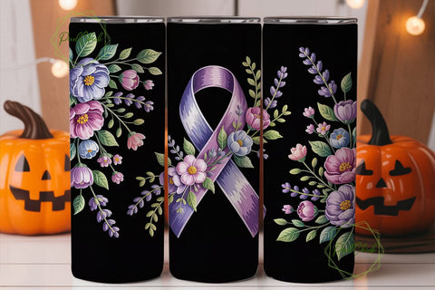 Purple Ribbon Awareness 20oz Tumbler Sublimation PixelChick 