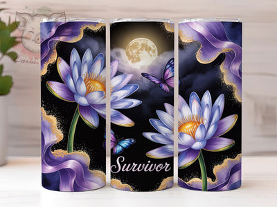Purple Ribbon Cancer Survivor Tumbler Wrap, Survivor Theme, Awareness Design, Purple Ribbon, Empowerment Style, Hope Wrap, Sublimation Design Sublimation Lara' s Designs 