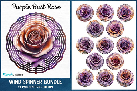 Purple Rust Rose Wind Spinner Sublimation Bundle Sublimation Regulrcrative 