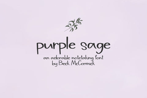Purple Sage Sans Font Beck McCormick 
