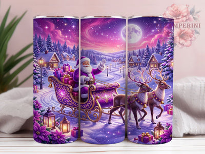 Purple Santa Sleigh 20oz Tumbler, Purple Santa Sleigh, Santa Sleigh Tumbler, Purple Santa PNG, Santa Sleigh PNG, Christmas Sleigh, Sleigh Tumbler Wrap, Purple Christmas PNG Sublimation Li Zamperini 