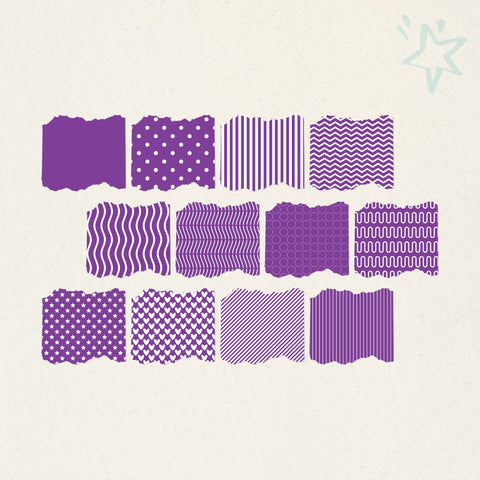 Purple Seamless Pattern Digital Paper Pack | 12 Printable 12x12 JPEG Scrapbook Papers | 300 DPI Digital Pattern LKM DigiDesigns 
