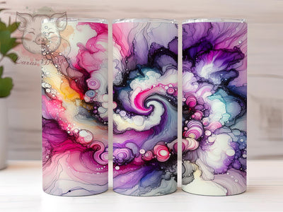 Purple Shades Of Acrylic Pouring Marble Effect 20oz Tumbler Png, Straight & Tapered Tumbler Png, Marble Effect Tumbler Png, Digital Download PNG Sublimation Lara' s Designs 