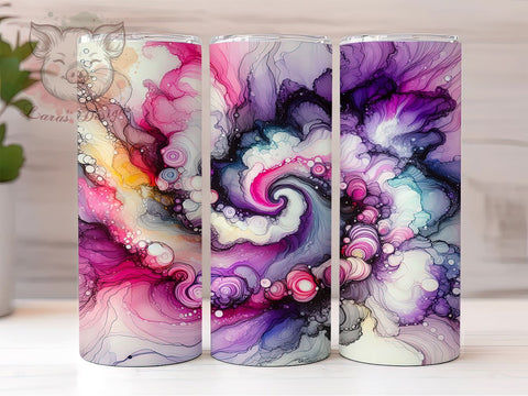 Purple Shades Of Acrylic Pouring Marble Effect 20oz Tumbler Png, Straight & Tapered Tumbler Png, Marble Effect Tumbler Png, Digital Download PNG Sublimation Lara' s Designs 