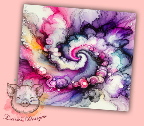 Purple Shades Of Acrylic Pouring Marble Effect 20oz Tumbler Png, Straight & Tapered Tumbler Png, Marble Effect Tumbler Png, Digital Download PNG Sublimation Lara' s Designs 