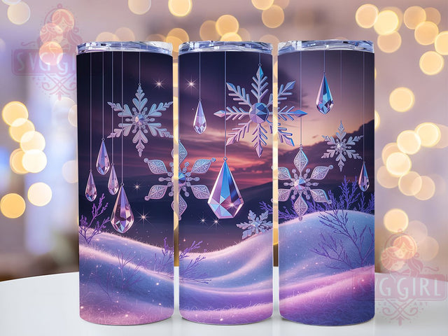 Purple Snowflake Christmas Tumbler, Christmas Holiday Sublimation Design, Festive Snowflake Art, 20oz Xmas Tumbler, Whimsical Holiday Mug, Stylish Purple Cup, Elegant Snowflake Wrap Sublimation SvggirlplusArt 