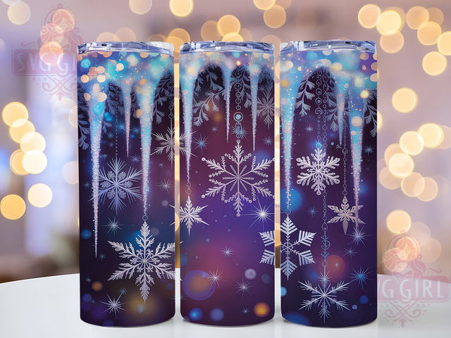 Purple Snowflake Christmas Tumbler, Christmas Holiday Sublimation Design, Festive Snowflake Art, 20oz Xmas Tumbler, Whimsical Holiday Mug, Stylish Purple Cup, Elegant Snowflake Wrap Sublimation SvggirlplusArt 