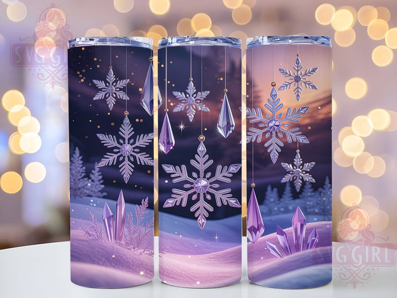 Purple Snowflake Christmas Tumbler, Christmas Holiday Sublimation Design, Festive Snowflake Art, 20oz Xmas Tumbler, Whimsical Holiday Mug, Stylish Purple Cup, Elegant Snowflake Wrap Sublimation SvggirlplusArt 