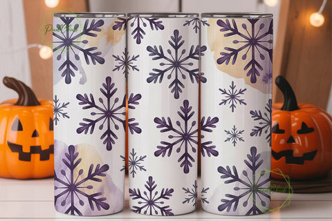 Purple Snowflake Tumbler Wrap Sublimation PixelChick 