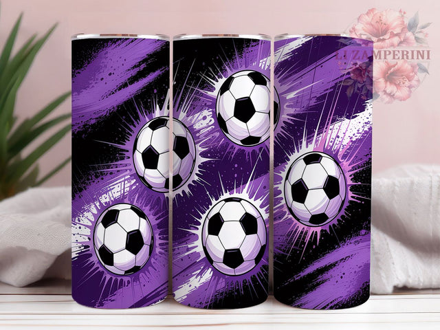Purple Soccer Athletic Tumbler Wrap, Soccer Sublimation Wrap, 20Oz Tumbler Wrap, Purple Sports Drinkware, Soccer Ball Cup Wrap, Athletic Soccer Tumbler, Sports Fan Sublimation Sublimation Li Zamperini 