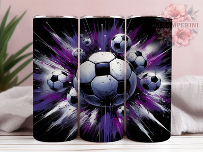 Purple Soccer Athletic Tumbler Wrap, Soccer Sublimation Wrap, 20Oz Tumbler Wrap, Purple Sports Drinkware, Soccer Ball Cup Wrap, Athletic Soccer Tumbler, Sports Fan Sublimation Sublimation Li Zamperini 