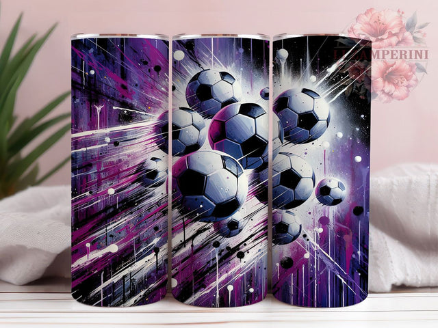 Purple Soccer Athletic Tumbler Wrap, Soccer Sublimation Wrap, 20Oz Tumbler Wrap, Purple Sports Drinkware, Soccer Ball Cup Wrap, Athletic Soccer Tumbler, Sports Fan Sublimation Sublimation Li Zamperini 