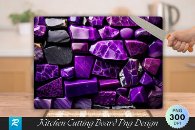 Purple Stone Wall Texture Cutting Board Sublimation Regulrcrative 