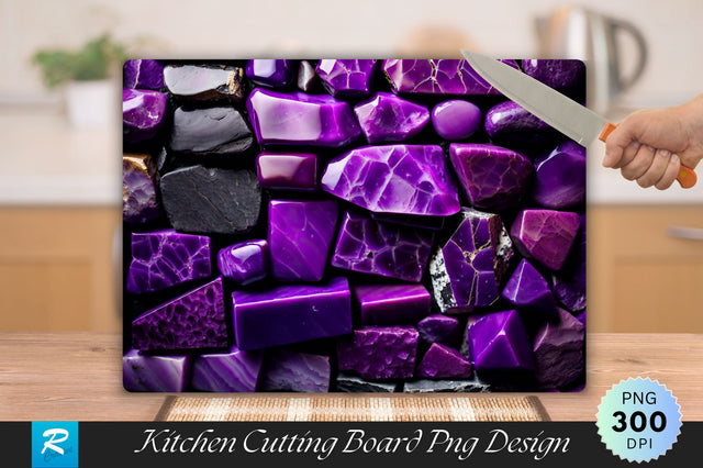 Purple Stone Wall Texture Cutting Board Sublimation Regulrcrative 