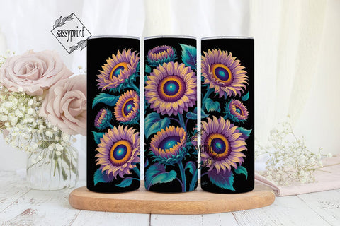 Purple Sunflower 20oz Tumbler Wrap Sublimation sassyprint 