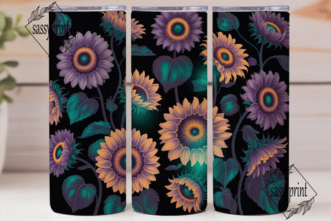 Purple Sunflower 20oz Tumbler Wrap Sublimation sassyprint 
