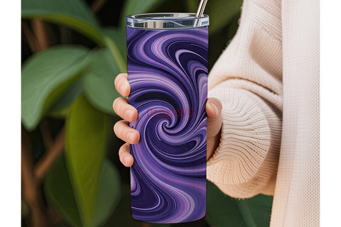 Purple Swirl Abstract 20oz Tumbler Wrap Sublimation DesignSVG 