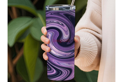 Purple Swirl Abstract 20oz Tumbler Wrap Sublimation DesignSVG 