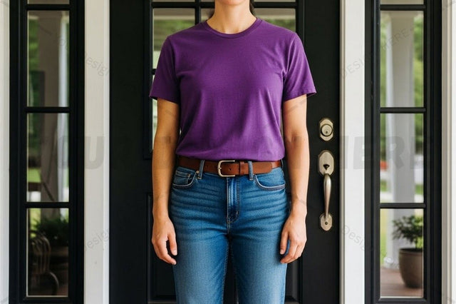 Purple t-shirt mockup design Mock Up Photo Designangry 