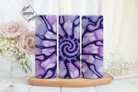 Purple Tie Dye Abstract 20oz Tumbler Sublimation sassyprint 