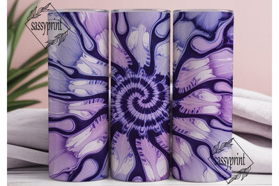 Purple Tie Dye Abstract 20oz Tumbler Sublimation sassyprint 