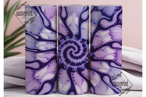 Purple Tie Dye Abstract 20oz Tumbler Sublimation sassyprint 