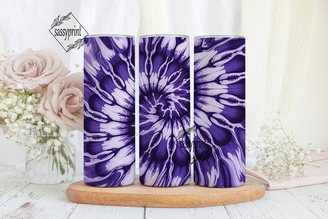 Purple Tie Dye Abstract 20oz Tumbler Sublimation sassyprint 