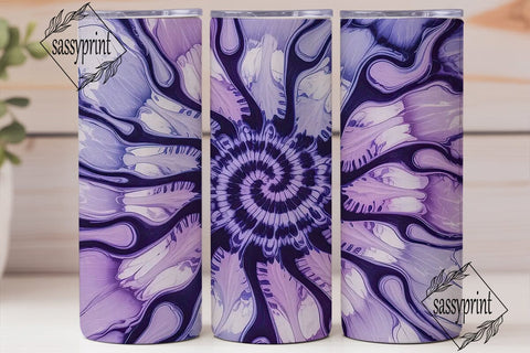 Purple Tie Dye Abstract 20oz Tumbler Sublimation sassyprint 
