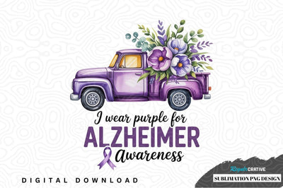 Purple truck alzheimer's awareness sublimation design Sublimation Regulrcrative 