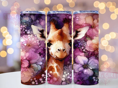 Purple Watercolor Giraffe 20oz Tumbler, Purple Watercolor Cup Wrap, Artistic Giraffe Design, Sublimation Tumbler Wrap, 20Oz Tumbler Design, Elegant Watercolor Cup, Stylish Giraffe Wrap Sublimation SvggirlplusArt 