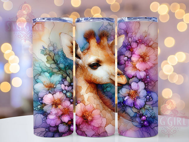 Purple Watercolor Giraffe 20oz Tumbler, Purple Watercolor Cup Wrap, Artistic Giraffe Design, Sublimation Tumbler Wrap, 20Oz Tumbler Design, Elegant Watercolor Cup, Stylish Giraffe Wrap Sublimation SvggirlplusArt 