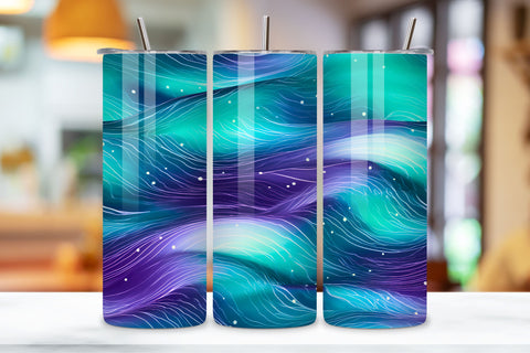 Purple Wave Elegance Tumbler Wrap | Sublimation PNG Sublimation FloridPrintables 