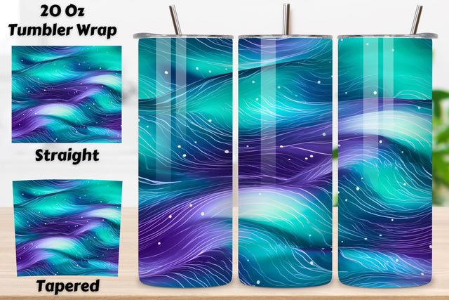Purple Wave Elegance Tumbler Wrap | Sublimation PNG Sublimation FloridPrintables 
