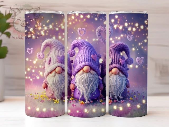 Purple Whimsical Gnome 20oz Tumbler, Whimsical Gnome Tumbler Wrap, 20oz Sublimation Tumbler, Boho Gnome Design, Cute Fantasy Gnome Tumbler, Rustic Gnome Tumbler, Floral Gnome Tumbler Sublimation Lara' s Designs 