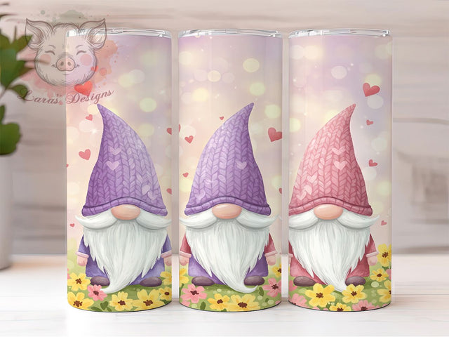 Purple Whimsical Gnome 20oz Tumbler, Whimsical Gnome Tumbler Wrap, 20oz Sublimation Tumbler, Boho Gnome Design, Cute Fantasy Gnome Tumbler, Rustic Gnome Tumbler, Floral Gnome Tumbler Sublimation Lara' s Designs 