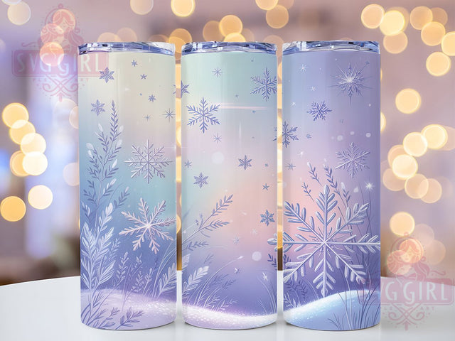 Purple Winter Snowflake Tumbler, Winter Snowflake Wrap, Holiday Snowflake Sublimation, 20oz Purple Tumbler, Festive Snowflake Art, Seasonal Mug Design, Winter Wonderland Cup Sublimation SvggirlplusArt 