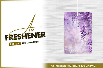 Purple wisteria floral design air freshener png Sublimation Regulrcrative 