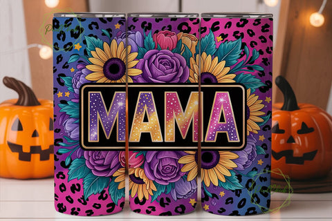 Purple Yellow Sunflower Mama Tumbler Sublimation PixelChick 