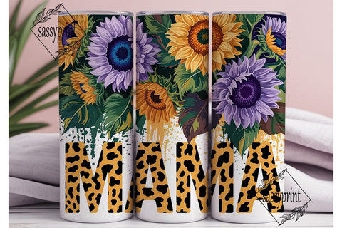 Purple Yellow Sunflower MAMA Tumbler Sublimation sassyprint 