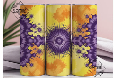 Purple Yellow Tie Dye Tumbler Wrap PNG Sublimation sassyprint 