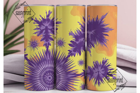 Purple Yellow Tie Dye Tumbler Wrap PNG Sublimation sassyprint 