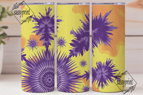 Purple Yellow Tie Dye Tumbler Wrap PNG Sublimation sassyprint 