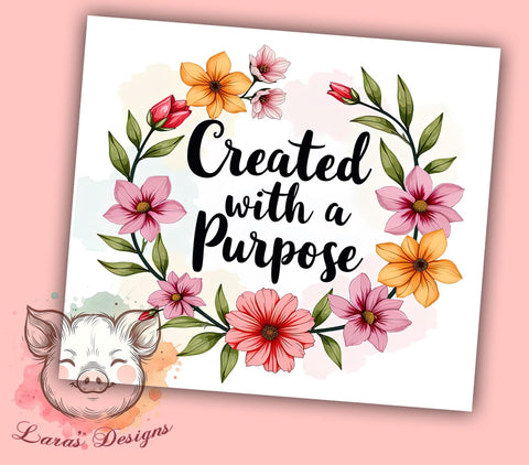 Purposeful Tumbler, Bible Verse Drinkware, Christian Gift, Inspirational Mug, Faith-Based Sublimation, 20oz Tumbler Wrap, Motivational Tumbler Sublimation Lara' s Designs 