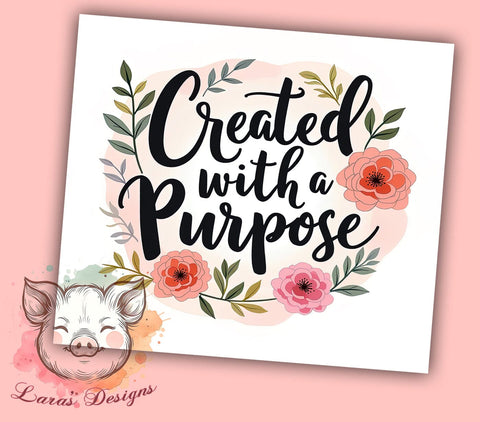 Purposeful Tumbler, Bible Verse Drinkware, Christian Gift, Inspirational Mug, Faith-Based Sublimation, 20oz Tumbler Wrap, Motivational Tumbler Sublimation Lara' s Designs 